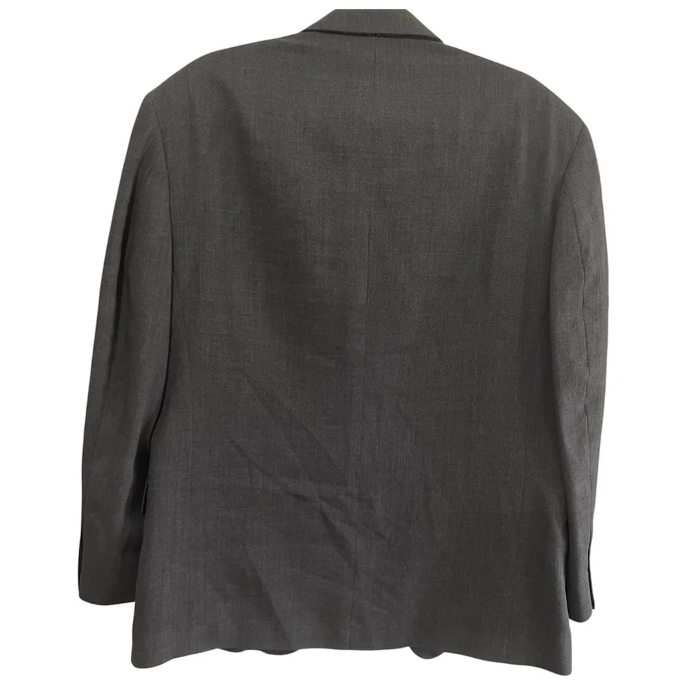 Oscar De LA Renta Blazer 42S Mens Gray 100% Wool Formal Athletic Fit Notch Lapel